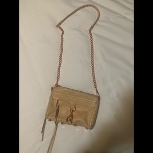 Rebecca Minkoff beige leather crossover bag